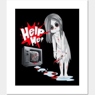 Help Me Possessed Girl - Halloween! Posters and Art